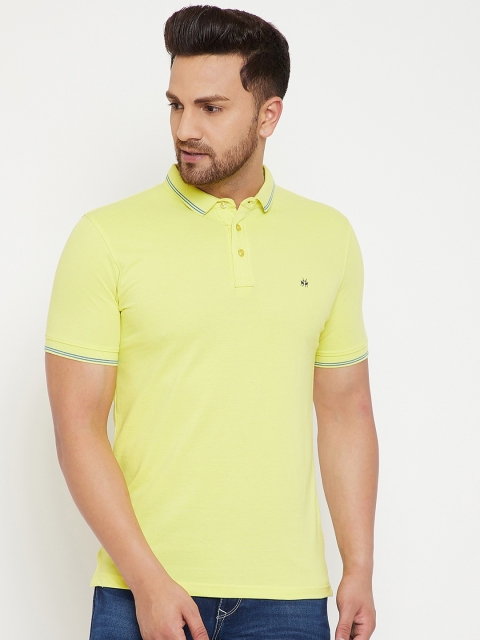 

Crimsoune Club Men Yellow Solid Polo Collar T-shirt