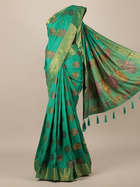 

Pothys Green Woven Design Jute Silk Saree