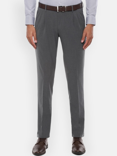 

Louis Philippe Men Grey Regular Fit Solid Formal Trousers