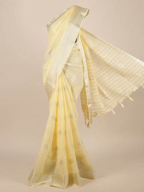 

Pothys Cream-Coloured Woven Design Jute Silk Saree