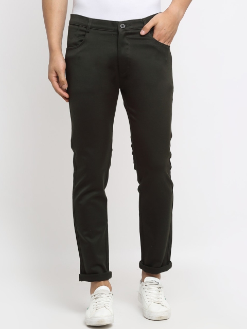 

Rodamo Men Olive Green Slim Fit Mid-Rise Clean Look Stretchable Jeans
