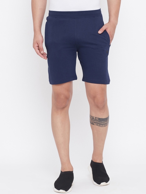 

Okane Men Blue Solid Regular Fit Sports Shorts