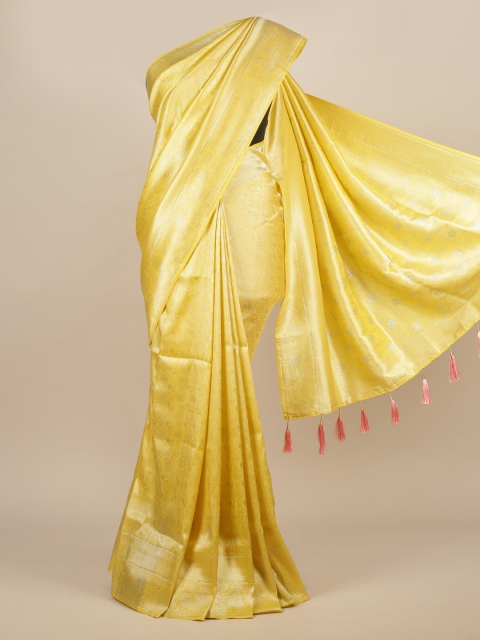 

Pothys Yellow Woven Design Jute Silk Saree