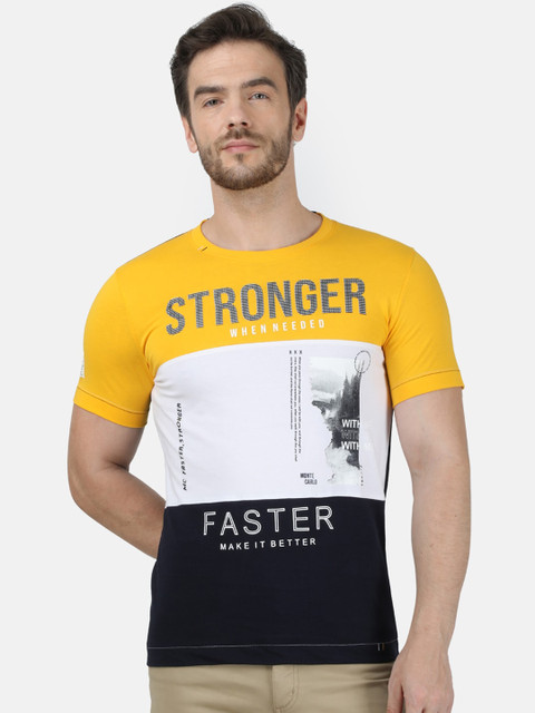 

Monte Carlo Men Yellow Colourblocked Round Neck T-shirt