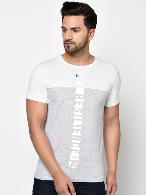 

Octave Men Grey Colourblocked Round Neck T-shirt