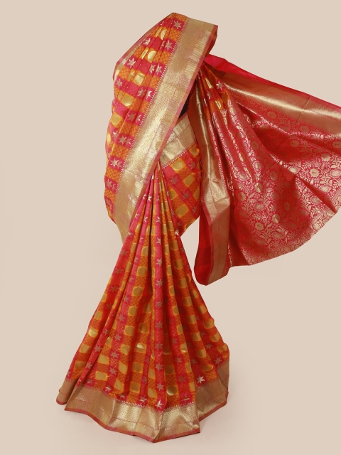 

Pothys Pink & Orange Art Silk Woven Design Saree