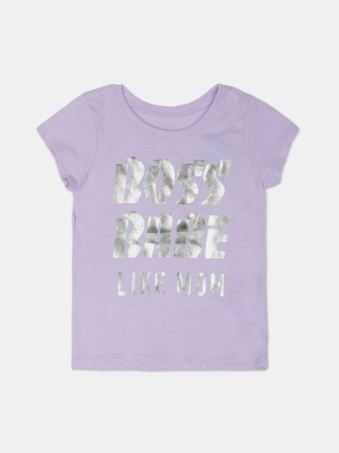 

The Childrens Place Girls Purple Printed Round Neck T-shirt