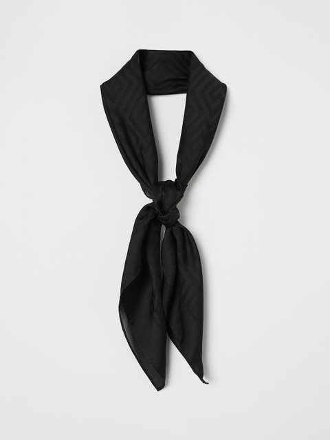 

H&M Women Black Jacquard-Weave Satin Scarf