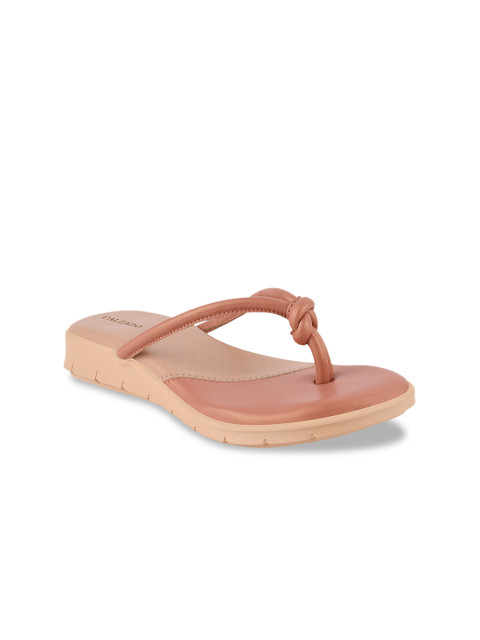 

CALZADO Women Tan Brown Solid Open Toe Flats