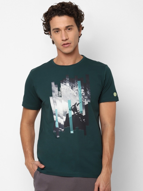 

Allen Solly Men Green Printed Round Neck T-shirt