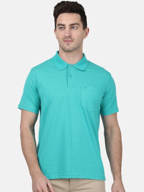 

Monte Carlo Men Green Solid Polo Collar T-shirt
