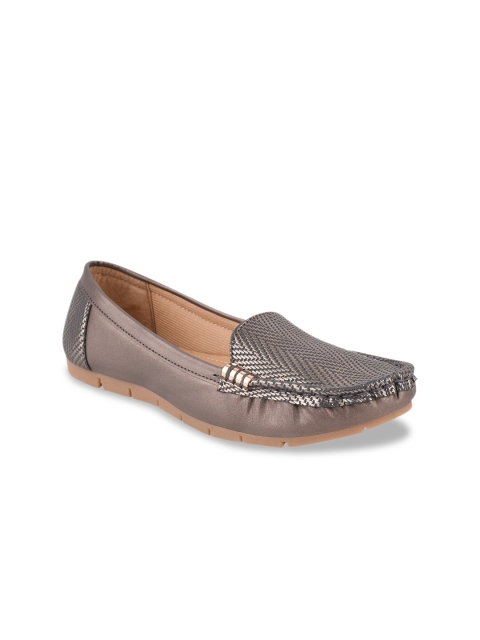 

CALZADO Women Metallic Printed Loafers