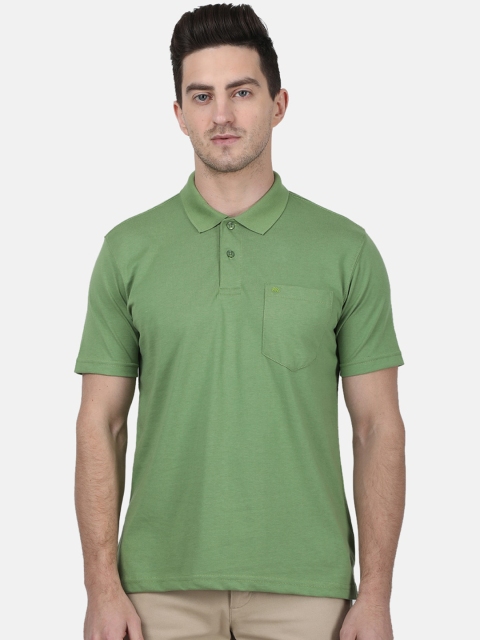 

Monte Carlo Men Green Solid Polo Collar T-shirt
