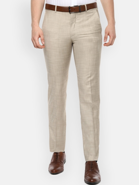 

Van Heusen Men Beige Slim Fit Solid Formal Trousers