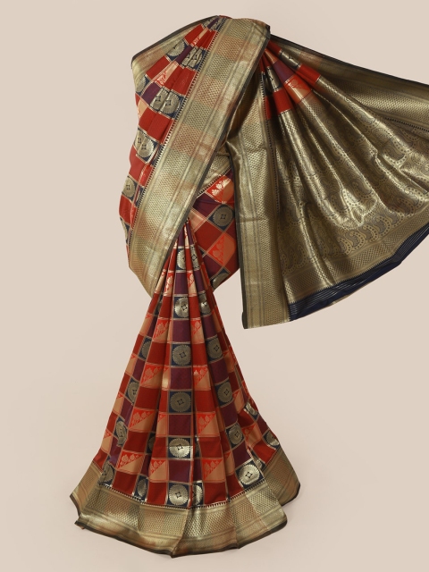 

Pothys Multicoloured Art Silk Woven Design Banarasi Saree, Multi