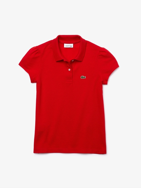 

Lacoste Girls Red Solid Polo Collar T-shirt