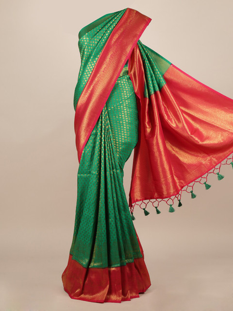 

Pothys Green Woven Design Jute Silk Saree