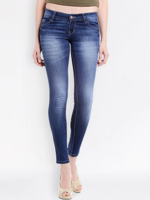 

fungus Women Blue Slim Fit High-Rise Low Distress Jeans
