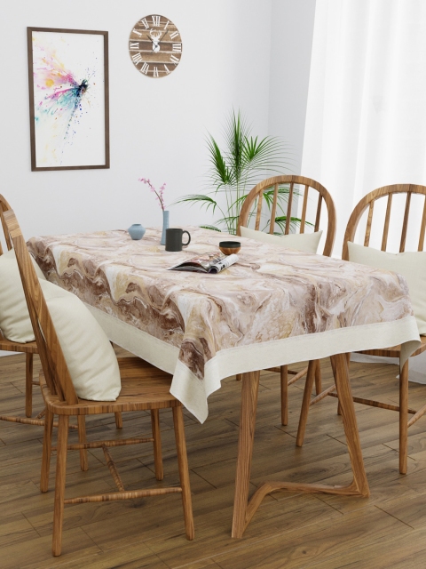 

Clasiko Brown & Beige Abstract Printed 4-Seater PVC Table Cover