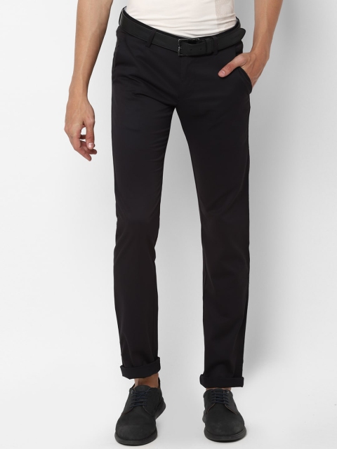 

Allen Solly Men Black Slim Fit Solid Regular Trousers