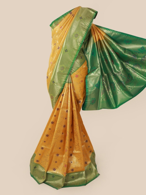 

Pothys Yellow & Green Art Silk Woven Design Saree
