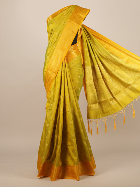 

Pothys Green Woven Design Jute Silk Saree