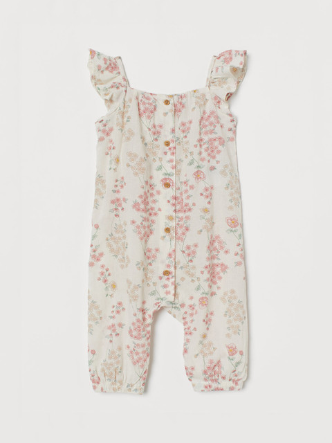 

H&M Girls Off-White & Pink Cotton Romper Suit