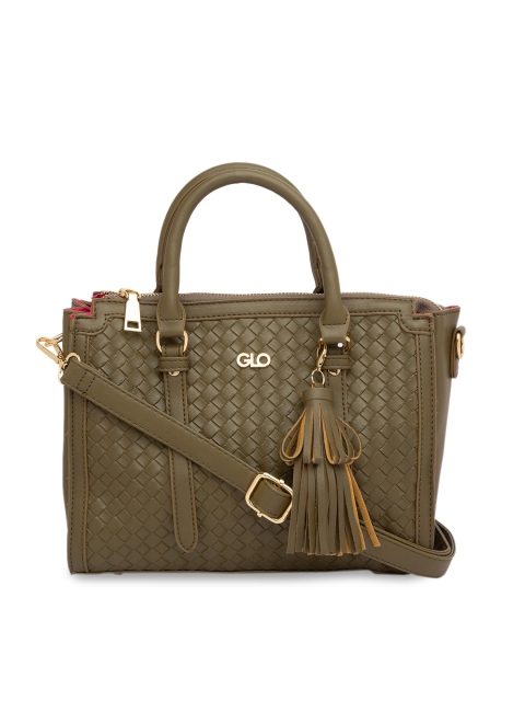 

Globus Green Textured Handheld Bag