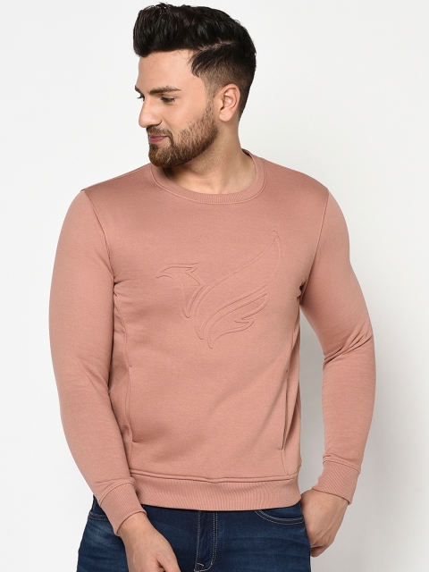 

Blackberrys Men Peach-Coloured Self Design Sweatshirt