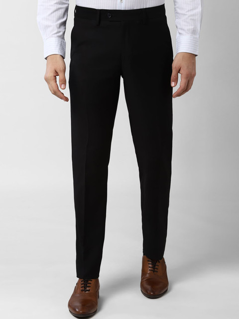 

Peter England Elite Men Black Slim Fit Solid Formal Trousers