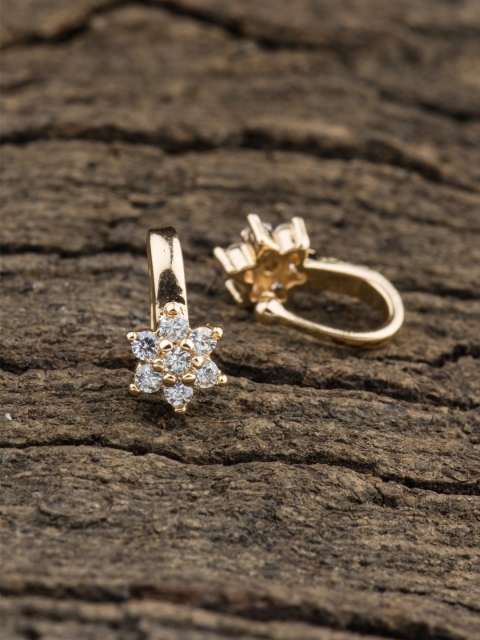 

Alankruthi Set Of 2 Gold-Plated & White CZ & AD-Studded Nosepins