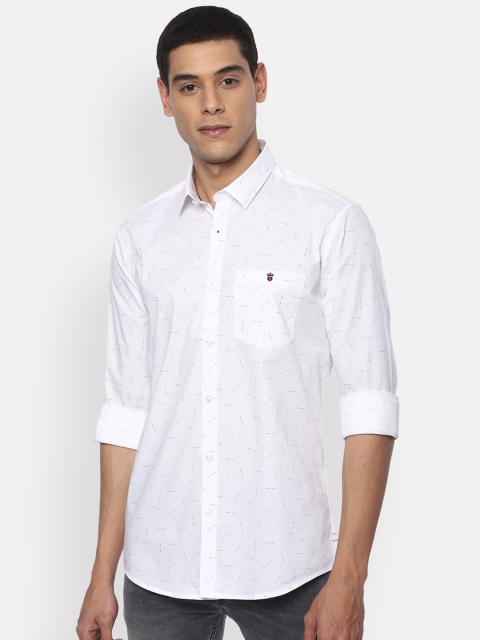 

Louis Philippe Jeans Men White & Red Slim Fit Printed Casual Shirt
