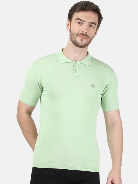 

Monte Carlo Men Green Solid Polo Collar T-shirt