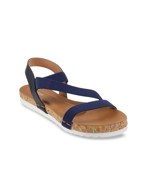 

WALKWAY Women Navy Blue Solid Open Toe Flats