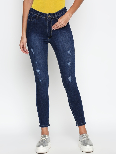 

fungus Women Blue Slim Fit Mildly Distressed Jeans