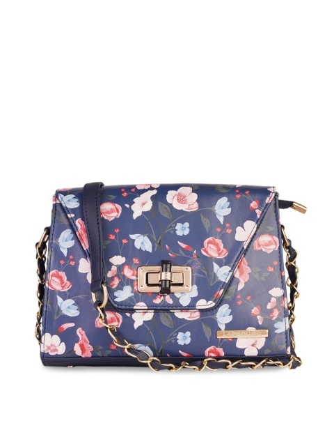 

Lapis O Lupo Women Blue & Pink Floral Printed Sling Bag