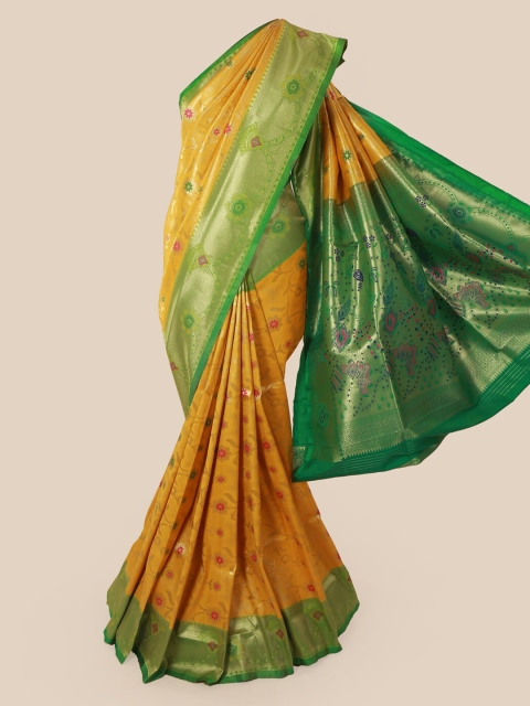 

Pothys Yellow Woven Design Art Silk Saree