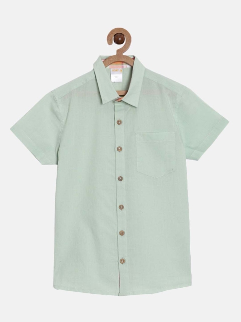 

Aomi Boys Lime Green Solid Cotton Regular Fit Casual Shirt