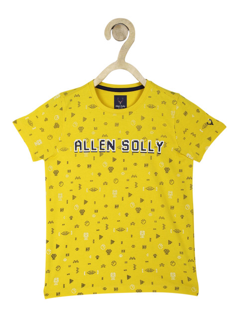 

Allen Solly Junior Boys Yellow Printed Round Neck T-shirt
