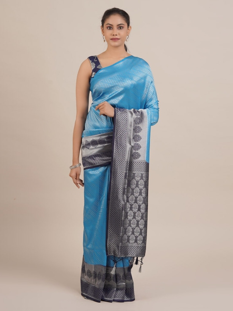 

Pothys Blue & Grey Jute Silk Woven Design Saree