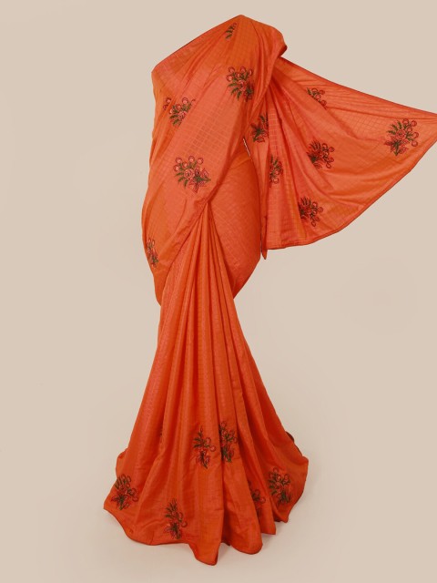 

Pothys Orange Printed Art Silk Saree