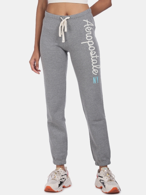 

Aeropostale Women Grey & White Printed Joggers