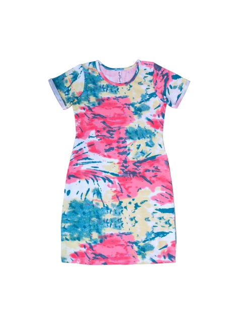 

Hunny Bunny Girls Multicoloured Tie & Dye Printed T-shirt Dress, Multi