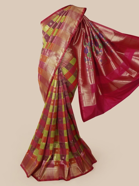 

Pothys Green & Orange Art Silk Woven Design Saree