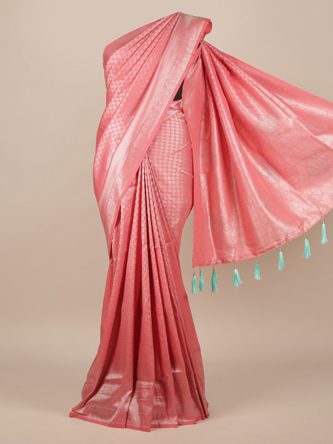 

Pothys Pink Woven Design Jute Silk Saree