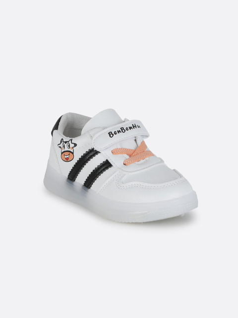 

PASSION PETALS Unisex Kids White Striped Sneakers