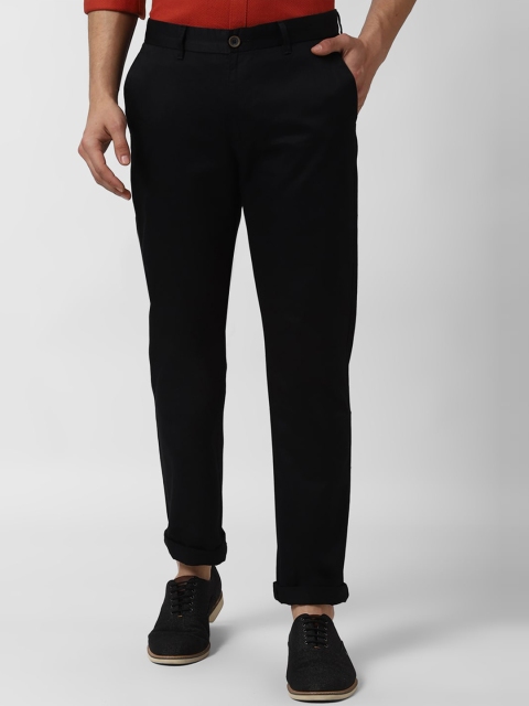 

Peter England Casuals Men Black Slim Fit Solid Regular Trousers