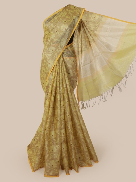 Pothys Yellow Woven Design Tissue Saree