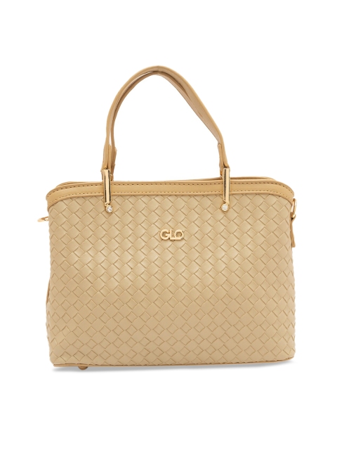 

Globus Beige Self Design Handheld Bag