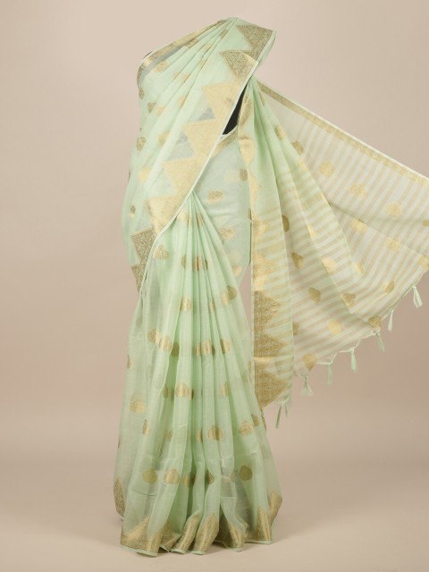 

Pothys Green Woven Design Jute Silk Saree